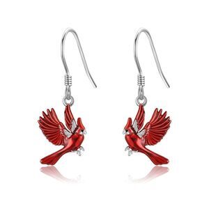 925 Cardinal Earrings